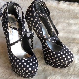Bebe Polka Dot Heels